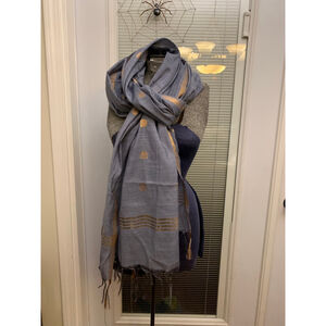 Women's Unbranded Gray Gold Polka Dot Dupatta & Stole One Size